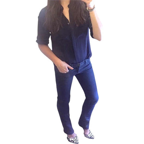 J Brand Dark Blue Indigo Wash Low Rise Straight Leg Boot Cut Denim Jeans - 26 - Picture 2 of 16